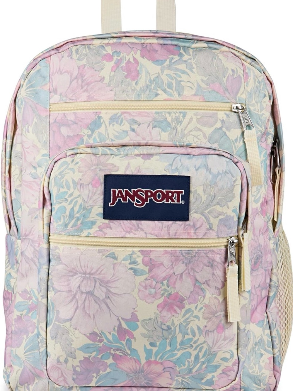 Jansport Pastel Floral Backpack in Pink, Blue & Cream - Picture 4 of 4